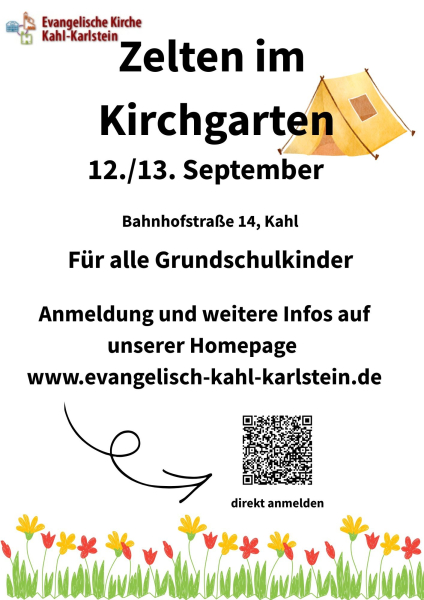 Zelt auf Blumenwiese