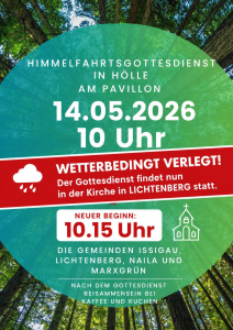 Himmelfahrtsgottesdienst in Hölle-wetterbedingt nach Lichtenberg verlegt